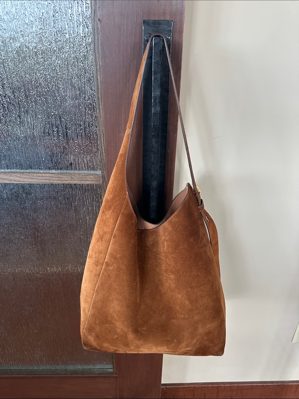 Tory Burch Women's Suede Hobo Bag in Cognac Brown - Picture 6 of 12